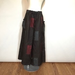 着物リメイク　紬のワイドパンツ