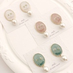 春色かすみ草とコットンパールのイヤリング/ピアス