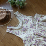 natural*(L)綿麻キャンパス花柄エプロンOP