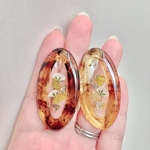 ハクメイコウセン（ かすみ草 と べっ甲 の イヤリング ピアス ）
