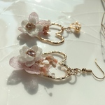 《送料無料》花かんざしのハートフレームイヤリング／ピアス♔︎