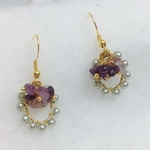 アメジストの春色ピアス