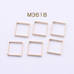 送料無料 20個 フレームパーツ 正方形 2穴 20×20mm ゴールド M3618