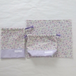 【machi714様専用】ラベンダー花柄 お弁当袋&巾着袋&ランチョンマット 3点セット