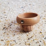 木の指輪　桜　スワロフスキーダイヤモンド11号