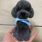 動物ぽんぽん　トイプードル   濃いグレー
