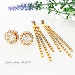 沢山の再販ありがとうございます♡ **結婚式にも！**スワロフスキービジューの2wayシャンデリアピアス(イヤリングも可)