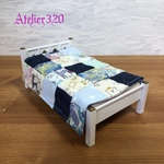 ベッド Bタイプ 13cm シングルサイズベッドカバー ミニチュア家具 ドールハウス              