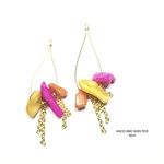 4pcs★shell drop loop・magenta mix（シェル チャーム）