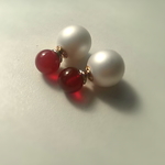 ★Red Agate Pearl Pierce (レッドアゲートパールピアス)
