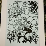 （（u様用））切り絵　人魚姫　ver.2