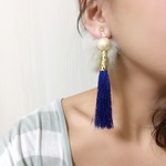 再...///ファーとタッセルの イヤリング•ピアス 