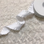 38mm幅 フリルサテンリボン＊ホワイト