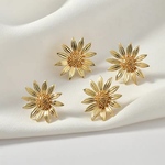 「#4321」 銅メッキ ゴールド フラワー ピアス 金具 ✴︎2個セット