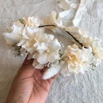 ドライフラワー mix【アイボリー】花冠　花かんむり　ベビー　キッズ