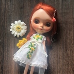 ●受注生産●黄色の薔薇のドレス🌹手刺繍＊ブライス ＊リカちゃんアウトフィット