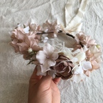 ドライフラワー mix【スモーキーピンク】花冠　花かんむり　ベビー　キッズ