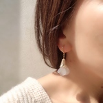 白木蓮　フロストクリスタル　フープイヤリング・ピアス