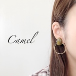 立体カボション×ゆがみリングピアス／イヤリング