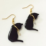 黒猫 ピアス  イヤリング