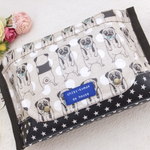 フラップ付きビタットおしりふきポーチ*あっ、どうもパグです。ベージュ