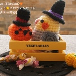 《受注製作》アトリエトモコ☆あみぐるみ　ミニチュア ハロウィンセットB（オカメインコ） インコ　小鳥