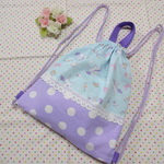 ナップサック型お着替え袋☆体操着袋☆巾着袋＊ゆめかわ水色