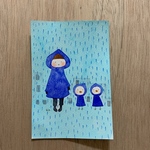 原画「水色の街水色の雨」送料無料
