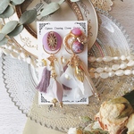 ✿︎lavender✿︎  2way spring beads tassel  -ボタンピアス/イヤリング-