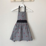 120〜130 Square❤️Heartのエプロン【黒】　子供　キッズ　2点セット