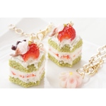 プチ桜抹茶ケーキ　バッグチャーム