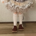 【ネオブライス】サイズ    お花のスリッポン 茶