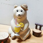 麦わら帽子とレモネードのセット☆しろくま貯金箱