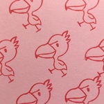 歩くハシビロコウ消しゴムはんこ