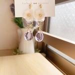 classy（儚いアレキサンドライトカラー）flowerピアス/イヤリング  