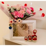 いちごマトリョーシカ　フォトフレーム　羊毛フェルト