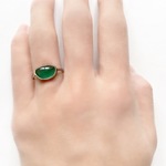 一点もの k18 Green Agate FF リング No.3/ 受注制作