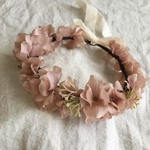 【no.22】ベビー・キッズ　花かんむり　花冠《スモーキーピンク》