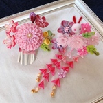 つまみ細工　七五三髪飾り(桜衣)