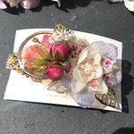 薔薇好きなあなたへの薔薇と紫陽花バレッタ