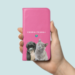 うちの子仲良し 手帳型スマホケース │猫 犬 iPhone Android