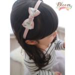  (ピンクベージュ×フローティングフローラ) Duo ribbon  キッズ カチューシャ