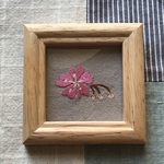 さくらの刺繍ミニ額