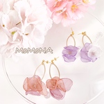 ♡⃝⃜送料無料⑅⃝︎ふわふわ ゆらゆら エアリーWシフォンフラワーピアス