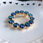 vintage swarovski バミューダブルーブローチ