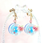 さくらゼリーケーキ水中花　青空　　イヤリング/ピアス