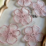 【8個】刺繍オーガンジーフラワーレース