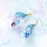 [春の夜風色] 水彩Δ（デルタ）チューリップ　ピアス(イヤリング)