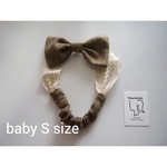 baby (Sサイズ) カーキ×レースリボンヘアバンド ママとおそろい     