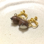 もっちりとした雀の練り切りイヤリング
